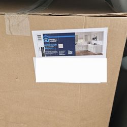 Project Source Burlington 24-in W x 34.5-in H x 24-in D Gray 3 Drawer Fully Assembled Cabinet.