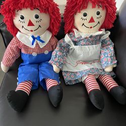 Vintage Raggedy Ann & Andy Dolls 80th Birthday Andy Excellent Cond $50