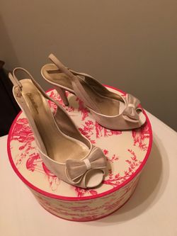 Cream velvety peep toe high heels