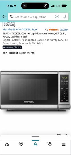 Black and decker microwave