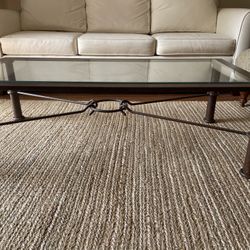 Iron Coffee Table With Glass Top