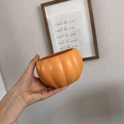 Orange Pumpkin Planter Pot