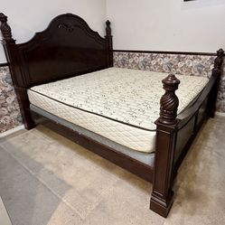 King Size Bed with  Box Springs & Mattress 