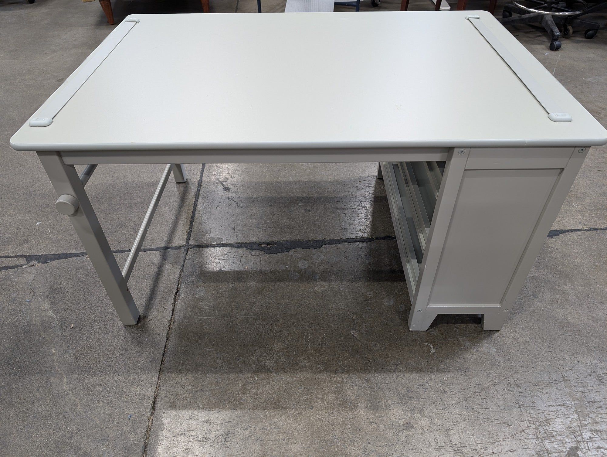 Martha Stewart Grey Desk with Integrated Shelving Unit