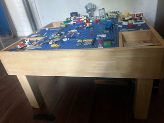Wood Lego table for 5 + yrs