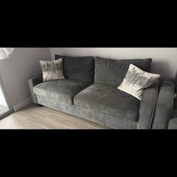 Modern Grey Sofa Set – Loveseat + 2 Armchairs