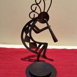 Vintage Metal Kokopelli Candle Holder