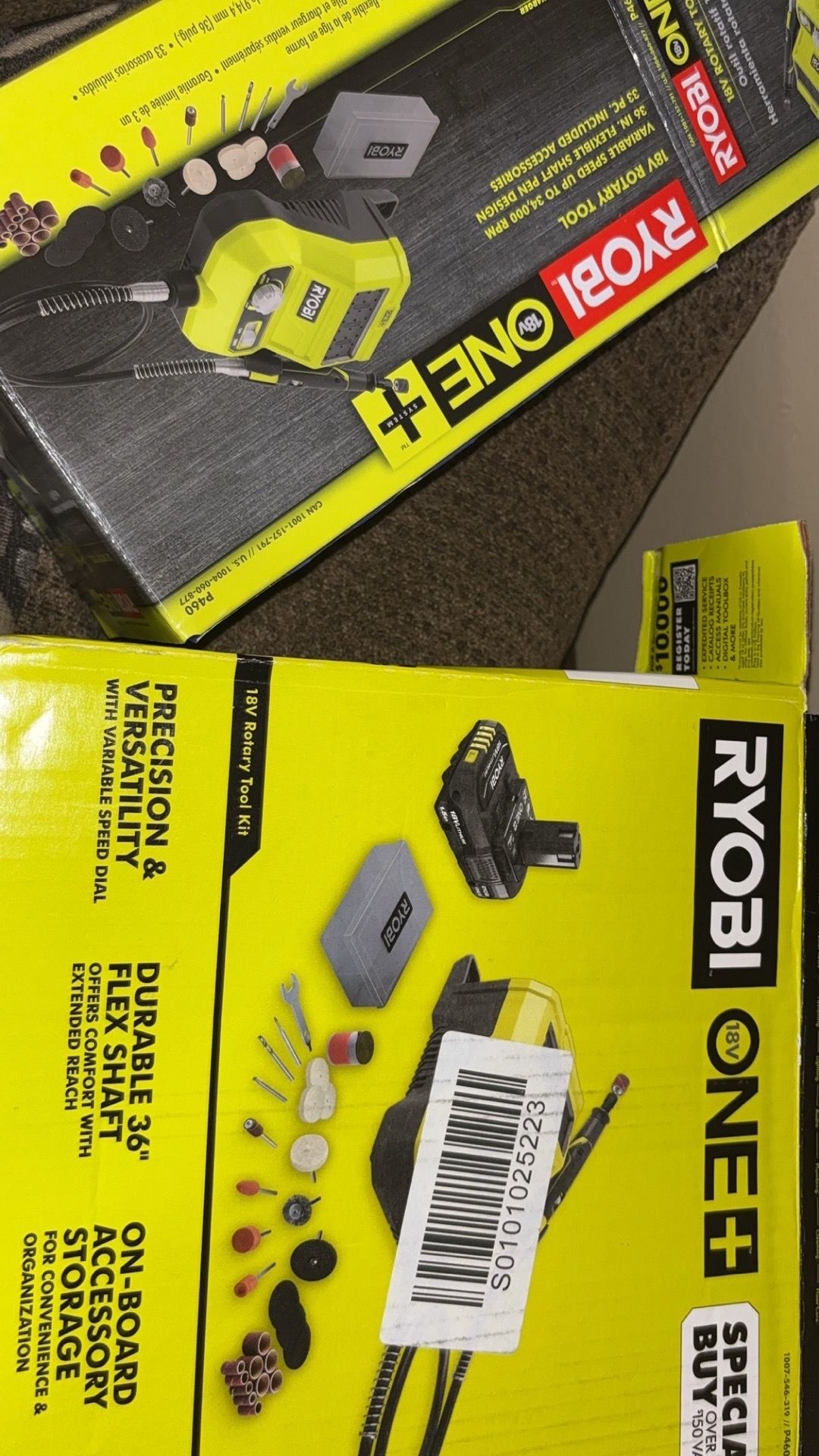 Ryobi Rotary Tool battery charger and attachments