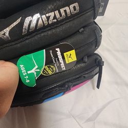 New MIZUNO J. Finch Girls Youth 7-8 Black Pink Softball Baseball RHT Right Glove