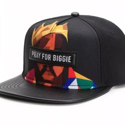 "Pray For Biggie" Flat Brim Snapback Hat. 