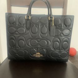 Coach Embossed Leather Bag