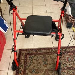 Brand New And Used Walker With Wheel It’s Red  