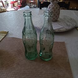Two Vintage 8 Inch Tall Coca-Cola Bottles