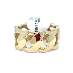 10KT Yellow Gold Cuban Ring 5.80g Size 9 I-1168