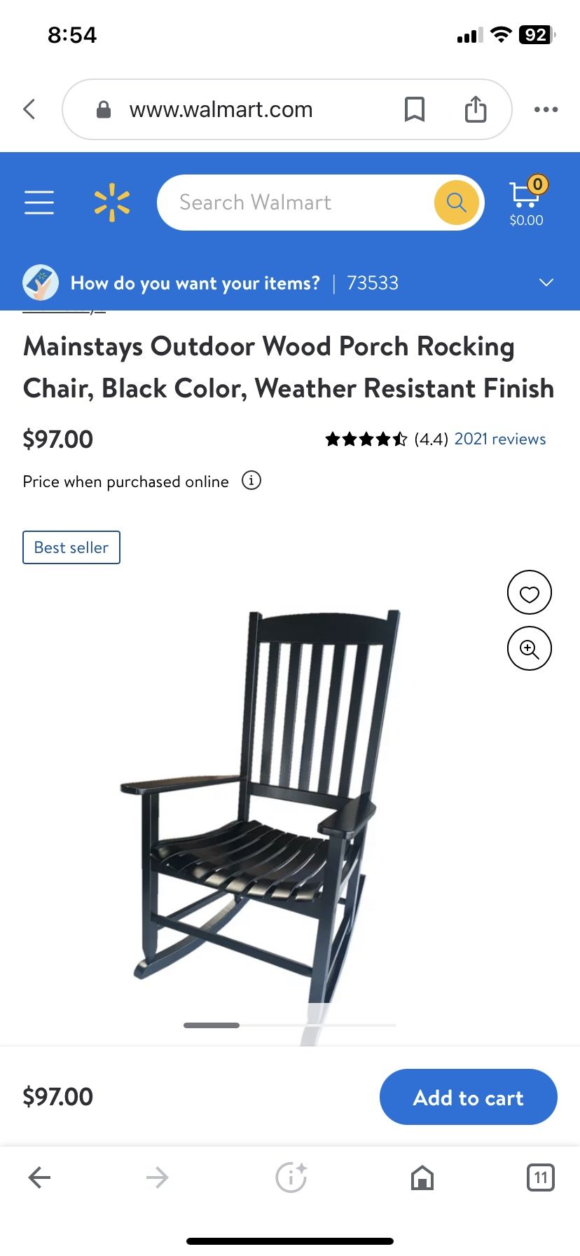 Wood Porch Rocking Chair 