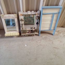 2 Mirrors And Antique Washboard Laundry Mirror