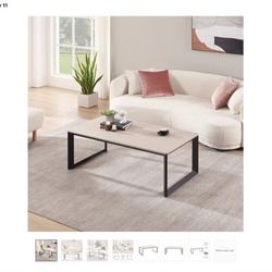 Rosary Blenn Industrial Coffee Table – Triangular Metal Frame