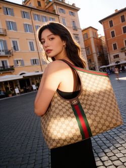 Monogram  handbag in beige