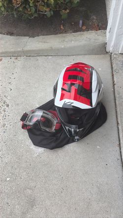 ATV helmet with goggles like new