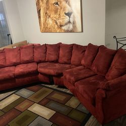 Red Sectional couch 