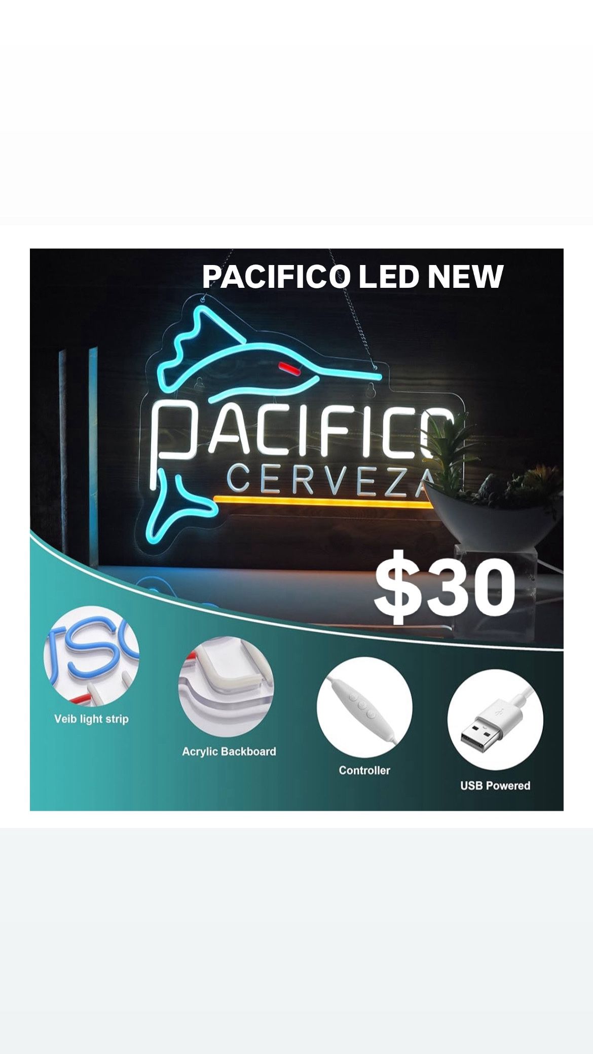 Pacifico Neon Led Light NEW