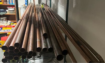 29 Pieces of Rigid Copper Pipe Lot – Type L & M – 1”, 3/4”, 1-1/2”, 1-1/4”