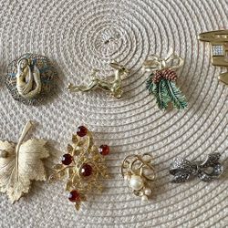 12 Vintage Brooches! Different designs…all in very good condition!