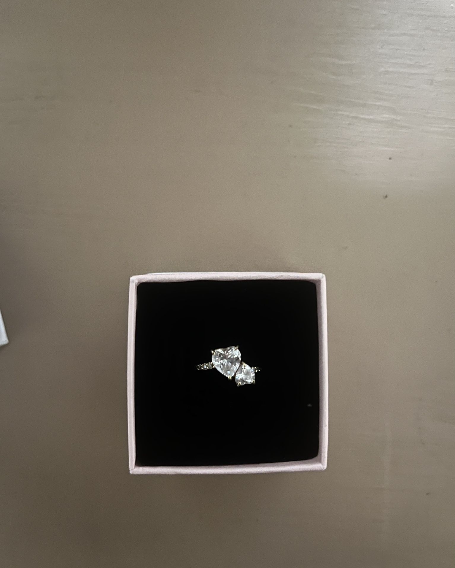 PANDORA DOUBLE HEART SPARKLING RING