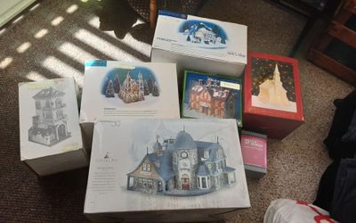 56   CHRISTMAS VILLAGES AND MORE.  $15 AND UP.  CHECK MY PROFILE PICTURES.