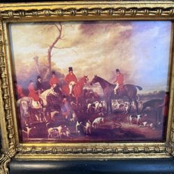 British Hunt Scene Framed Art
