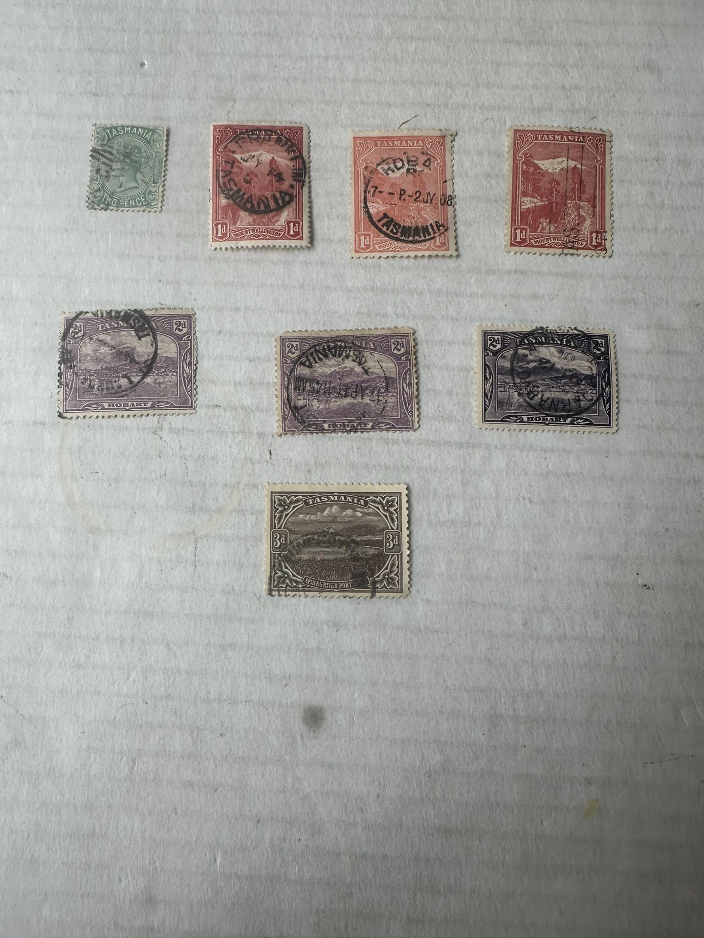 Tasmania Old Stamp Group Of 8 Used
