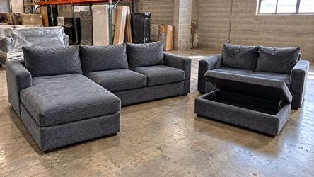 SAME DAY DELIVERY Ashley Fabric Sectional Sofa with Chaise