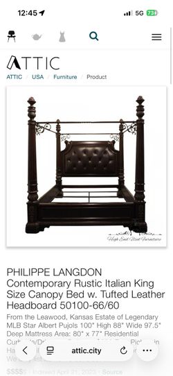 Luxury Philippe Langdon Italian King Bedroom Set – Bed, Dresser & Nightstand
