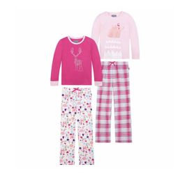 NWT Eddie Bauer Girl Youth 4-piece Pajama PJ Set Small