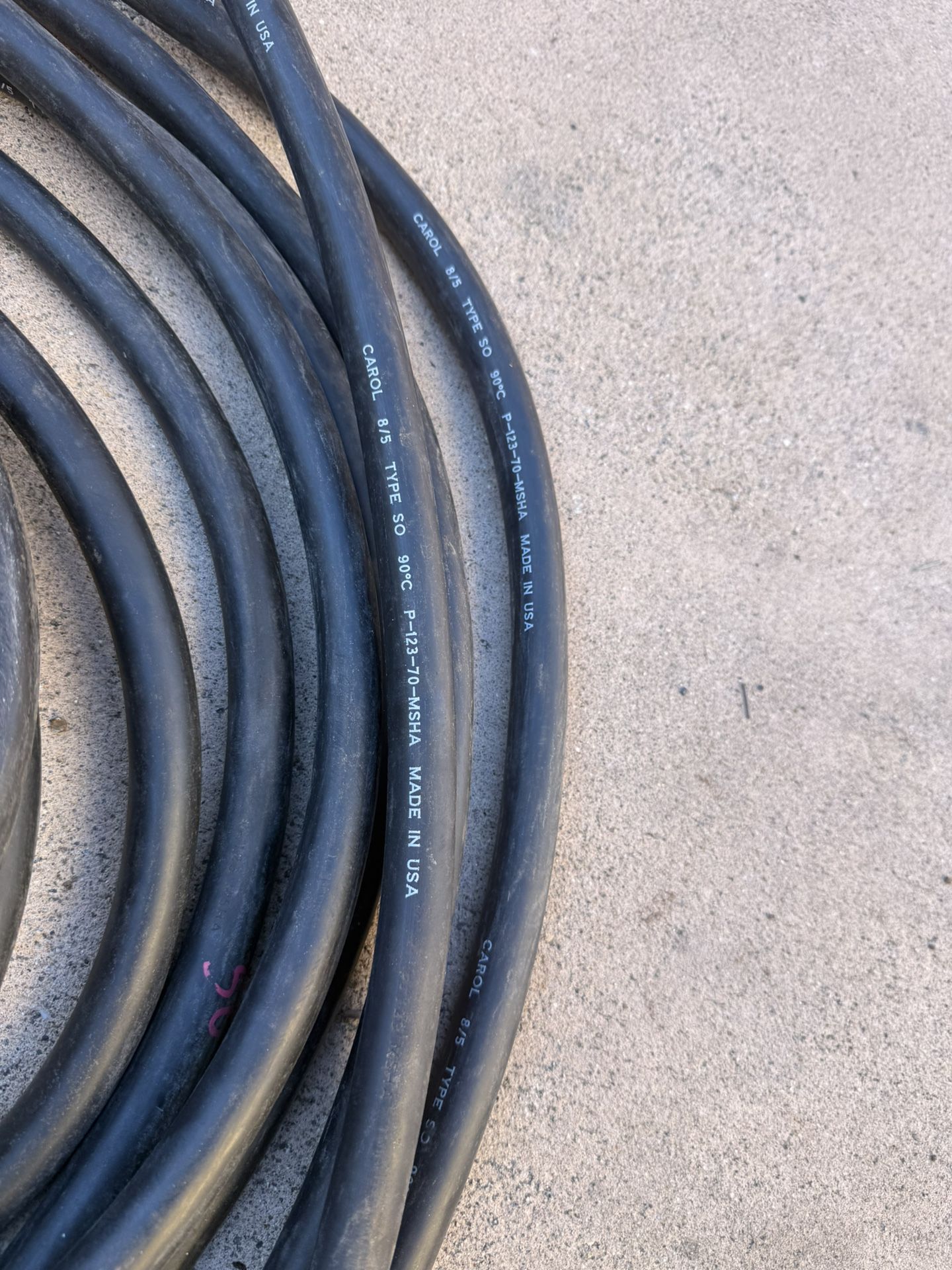 8/5 Cable Usa Made P 123 70 MSHA TYPE SO 50feet