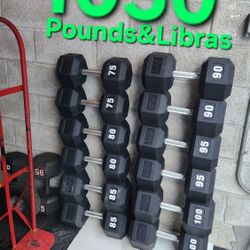 1050 Pounds&Libras TOTAL
75s To 100s Set. Hex Dumbbells 

Rack Doesn't Included 

Delivery for extra

NOT SOLD SEPARATELY 