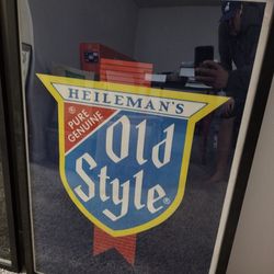 Heileman's Old Style Beer Velvet Poster In Frame 1980s