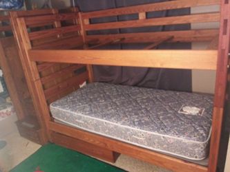 Best chair bunk bed set storage underneath one mattress one box spring $200 firm if you pick up tonight