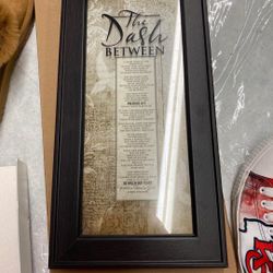 “The Dash between” framed wall art