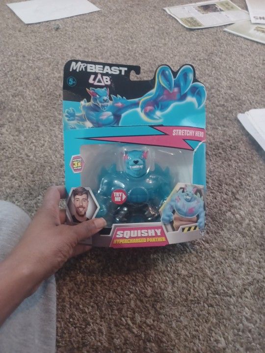 New! Mr. Beast Lab Stretchy Heroes Hypercharged  Blue Panther