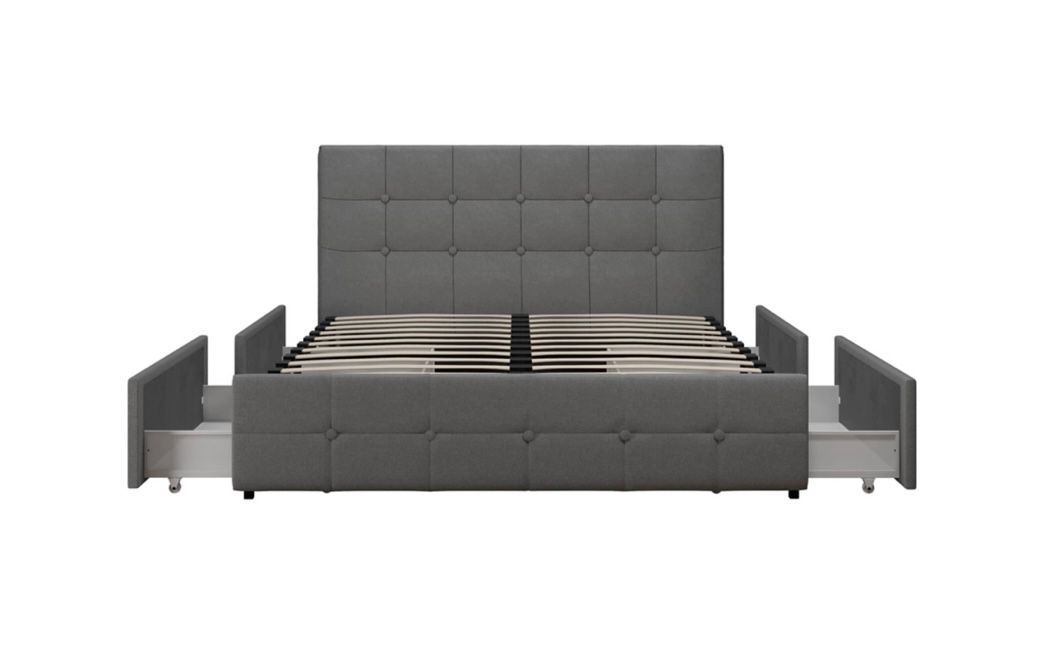 Ashley Furniture- Atwater Living Ryder Full Linen Upholstered Storage Bed