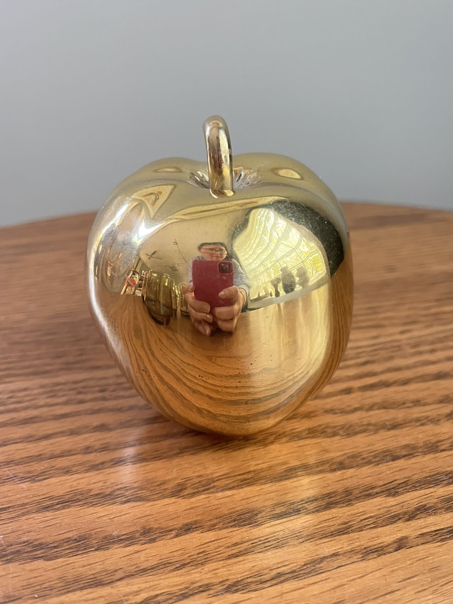  Vintage Polished Brass Apple Paperweight 