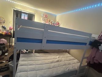 Ikea MYDAL White twin bunk bed with with twin mattresses