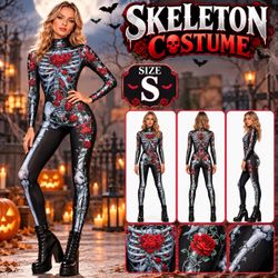 Womens Halloween Skeleton Costume   Disfraz de esqueleto para mujer para Halloween
