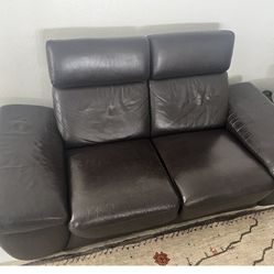 Beautiful Leather Reclining Loveseat