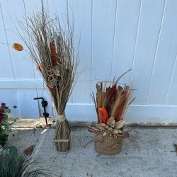 Lot Of 13 Silk Plants And Containers