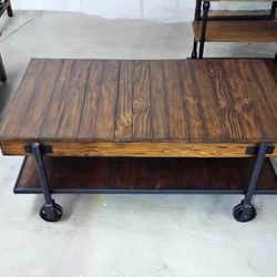 Brow Walnut Industrial Coffee Table – New 