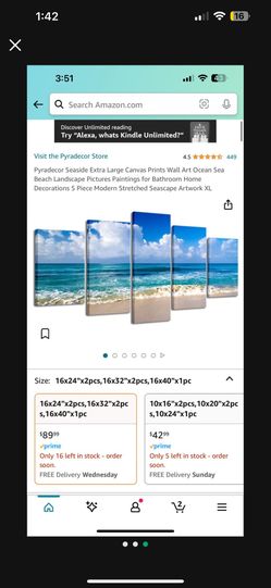 Extra Large 5pc Ocean Art