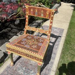 Antique Chair With Indian Motif 