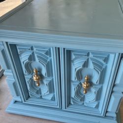 Blue Cabinet/side Table 